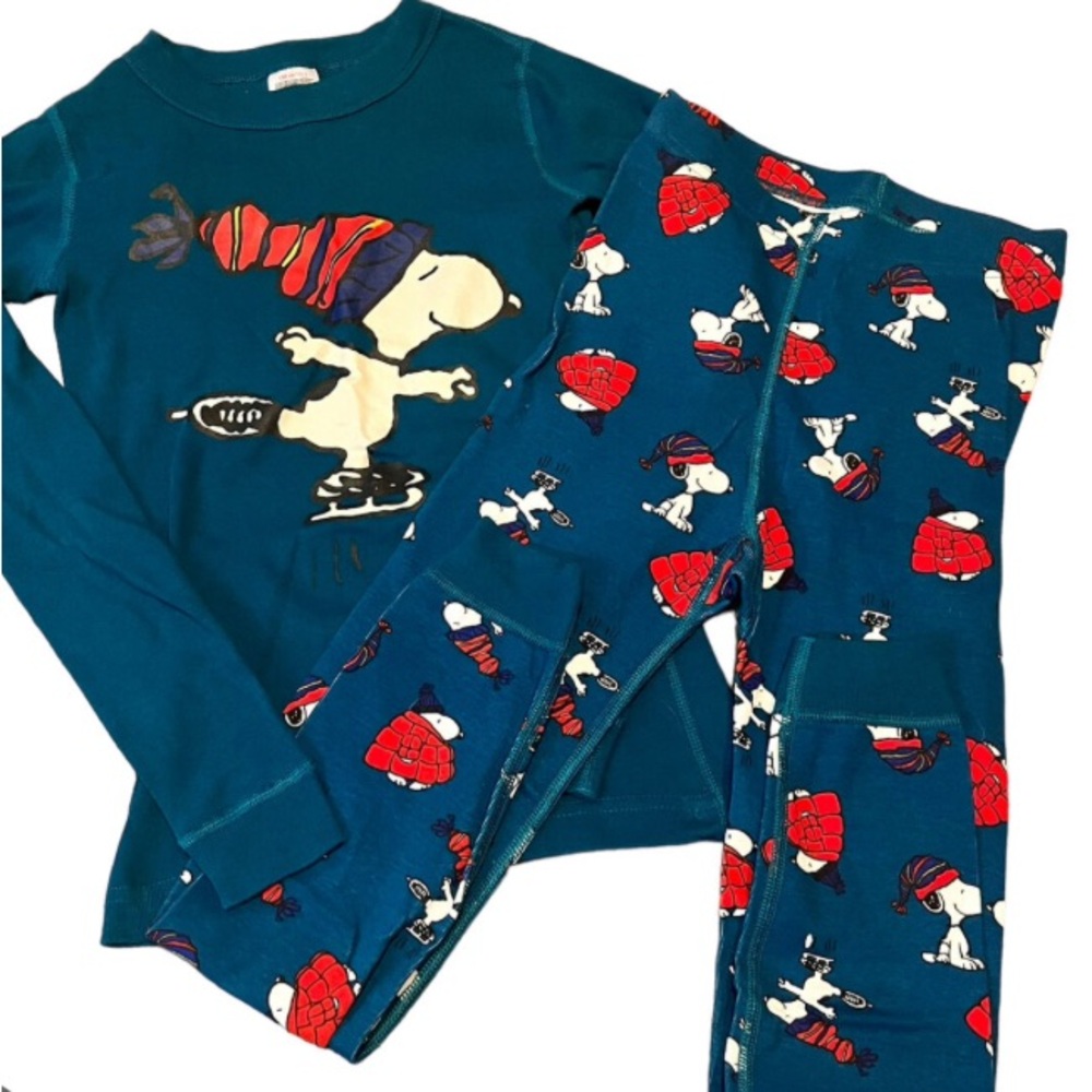 Hanna Anderson Snoopy Ice Skating Pajamas size 150 cm (10 - 12) Boys